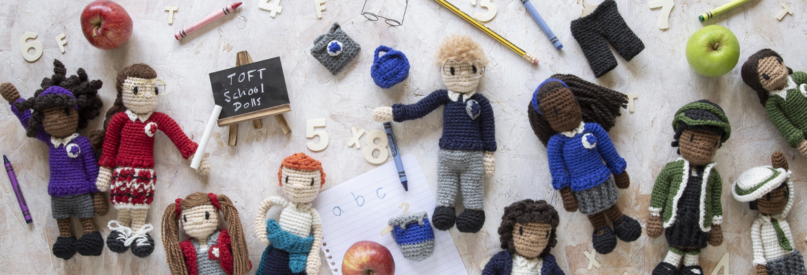 TOFT school uniform doll crochet pattern